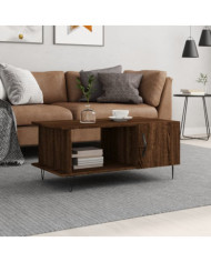 Table basse chêne marron 90x50x40 cm bois d'ingénierie | Mobilier & Déco