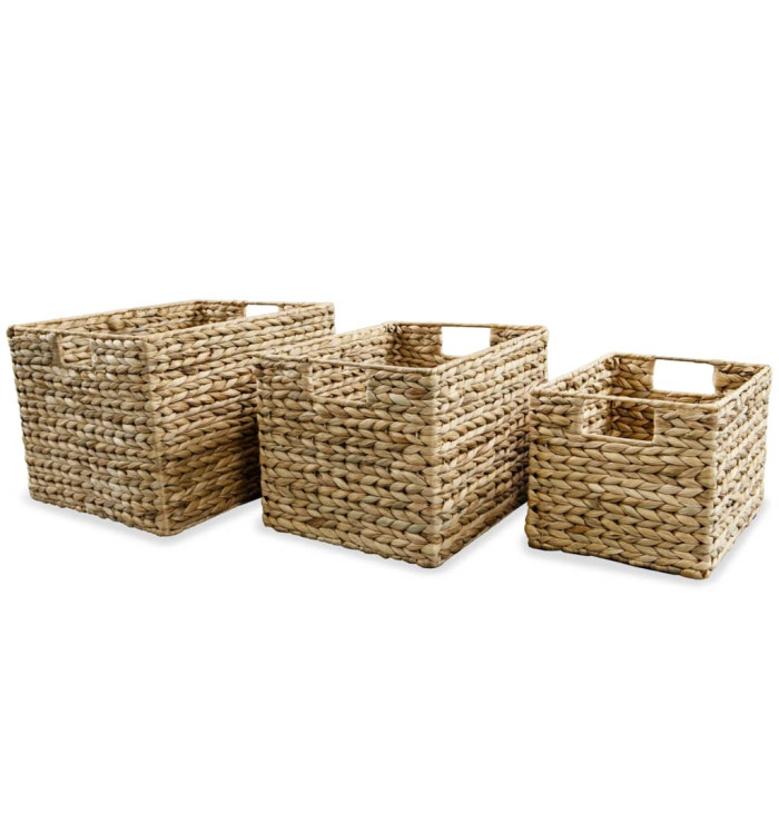 Panier de rangement 3 pcs Jacinthe d'eau | Mobilier & Déco