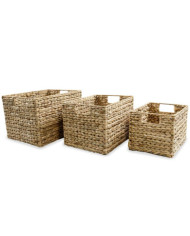 Panier de rangement 3 pcs Jacinthe d'eau | Mobilier & Déco