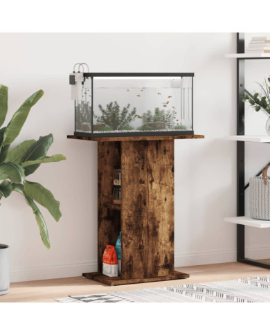Support d'aquarium chêne fumé 60,5x36x72,5 cm bois d'ingénierie | Mobilier & Déco
