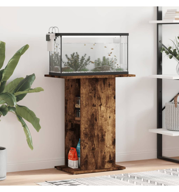 Support d'aquarium chêne fumé 60,5x36x72,5 cm bois d'ingénierie | Mobilier & Déco