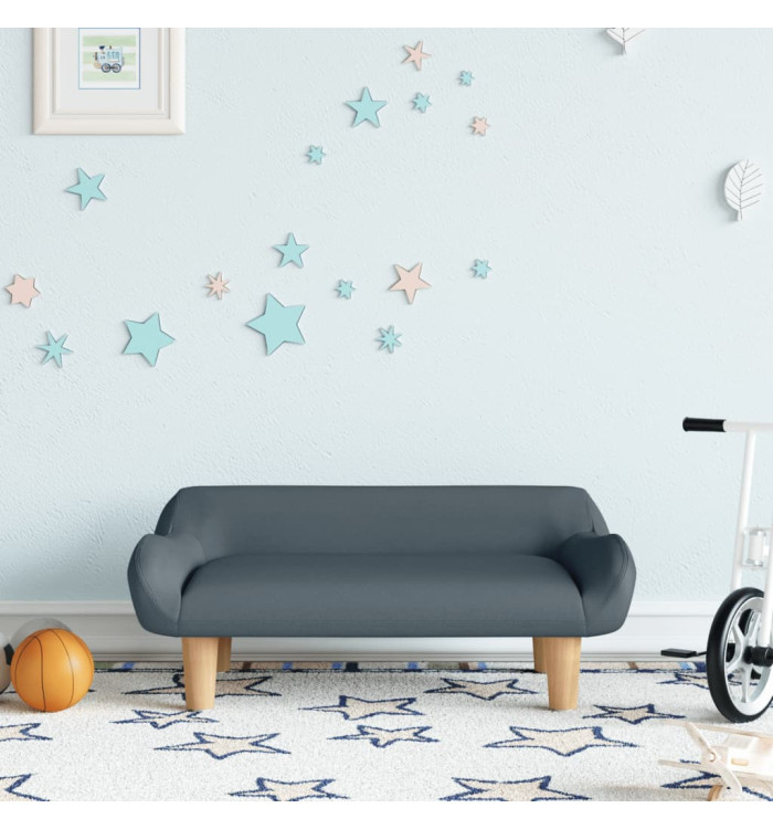 Canapé pour enfants gris foncé 70x40x24 cm tissu | Mobilier & Déco