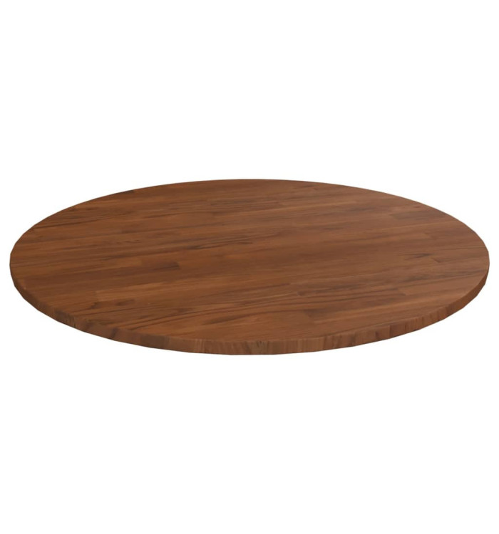 Dessus de table rond Marron foncé Ø70x1,5cm Chêne massif traité | Mobilier & Déco