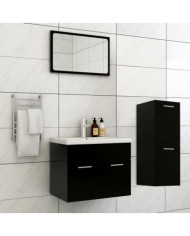 Ensemble de meubles de salle de bain Noir Aggloméré | Mobilier & Déco