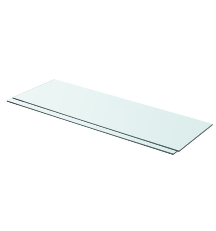 Panneaux d'étagère 2 pcs Verre Transparent 80 x 25 cm | Mobilier & Déco
