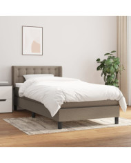 Sommier à lattes de lit avec matelas Taupe 90x190 cm Tissu | Mobilier & Déco