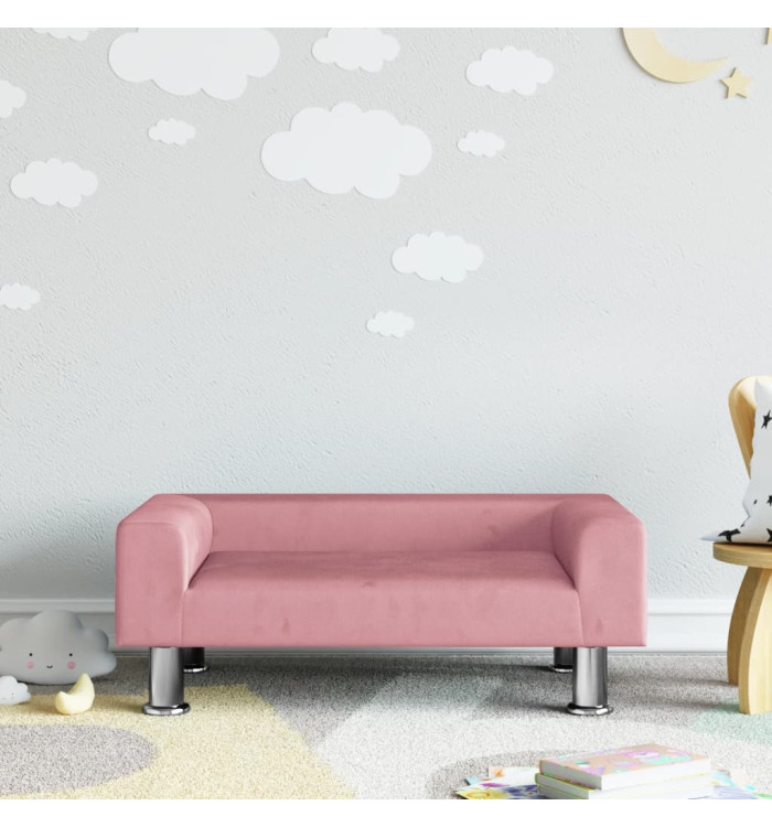 Canapé pour enfants rose 70x45x26,5 cm velours | Mobilier & Déco