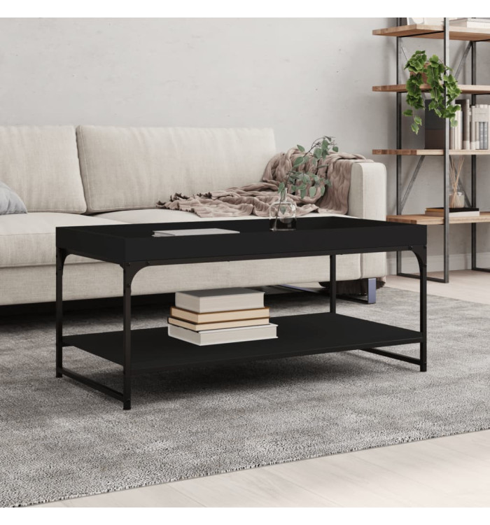 Table basse noir 100x49x45 cm bois d'ingénierie | Mobilier & Déco
