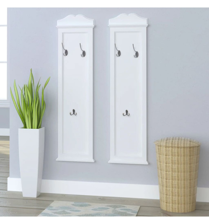 Portemanteaux 2 pcs Blanc | Mobilier & Déco