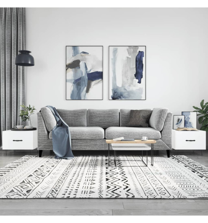 Tables basses 2 pcs blanc 50x50x40 cm bois d'ingénierie | Mobilier & Déco