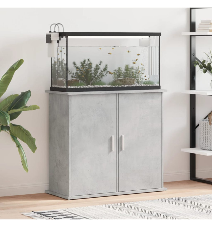 Support pour aquarium gris béton 81x36x73 cm bois d'ingénierie | Mobilier & Déco