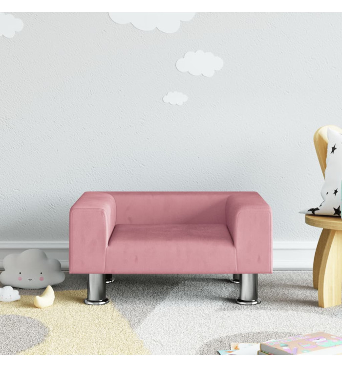 Canapé pour enfants rose 50x40x26,5 cm velours | Mobilier & Déco