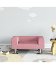Canapé pour enfants rose 50x40x26,5 cm velours | Mobilier & Déco