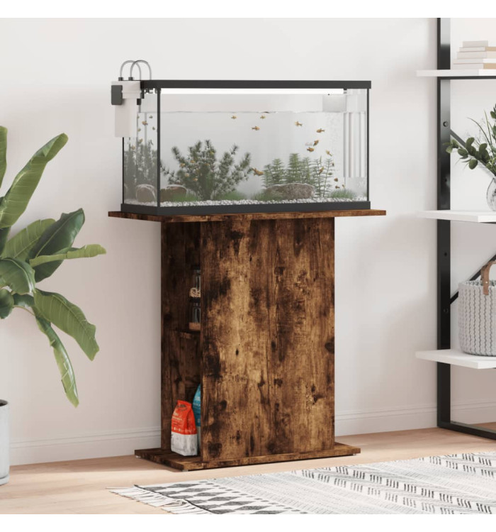 Support d'aquarium chêne fumé 75x36x72,5 cm bois d'ingénierie | Mobilier & Déco