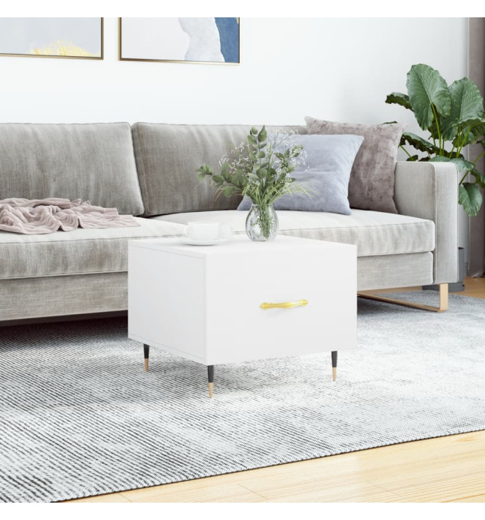 Table basse blanc 50x50x40 cm bois d'ingénierie | Mobilier & Déco