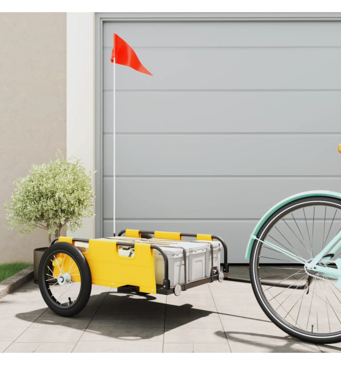 Remorque de vélo jaune tissu oxford et fer | Mobilier & Déco