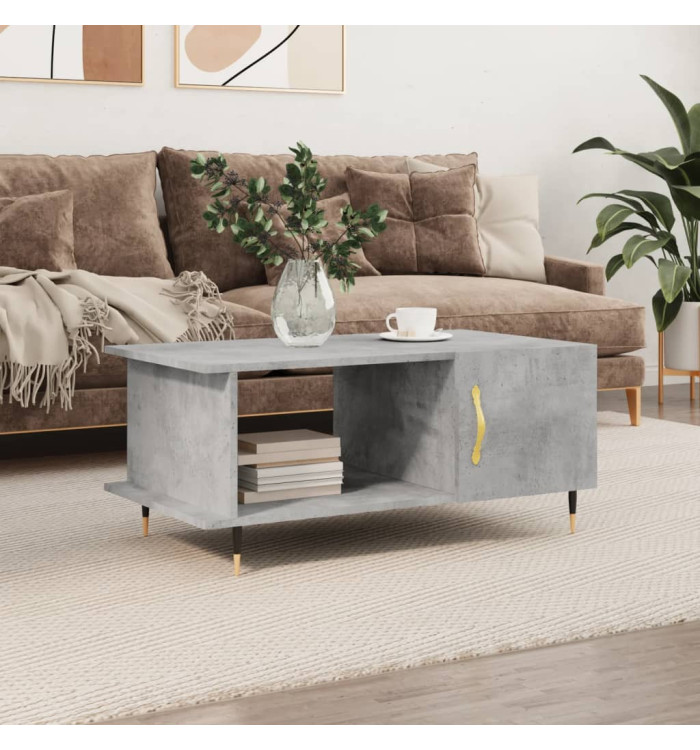 Table basse gris béton 90x50x40 cm bois d'ingénierie | Mobilier & Déco