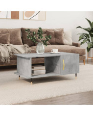 Table basse gris béton 90x50x40 cm bois d'ingénierie | Mobilier & Déco