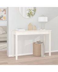 Table console Blanc 110x40x75 cm Bois massif de pin | Mobilier & Déco