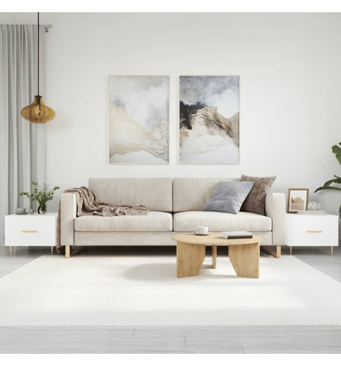 Tables basses 2 pcs blanc brillant 50x50x40cm bois d'ingénierie | Mobilier & Déco