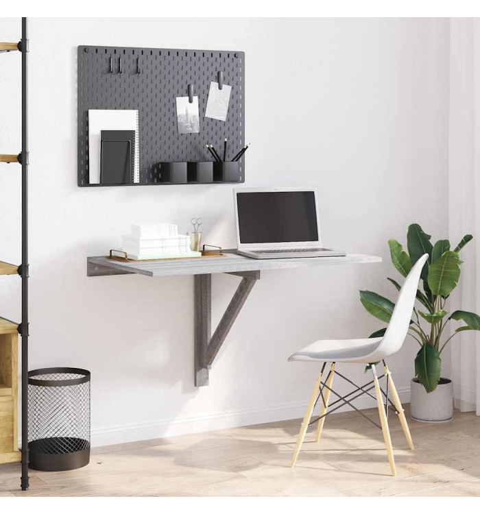 Table murale pliable Sonoma gris 100x60x56 cm Bois d'ingénierie | Mobilier & Déco