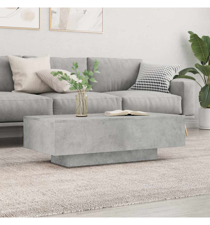Table basse gris béton 100x49,5x31 cm bois d'ingénierie | Mobilier & Déco