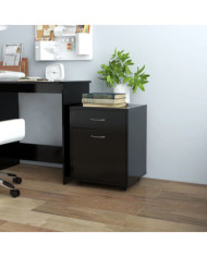 Armoire à roulettes Noir 45x38x54 cm Bois d’ingénierie | Mobilier & Déco