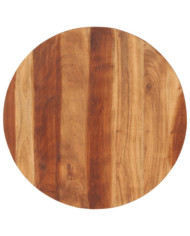 Dessus de table bois massif d'acacia rond 15-16 mm 70 cm | Mobilier & Déco
