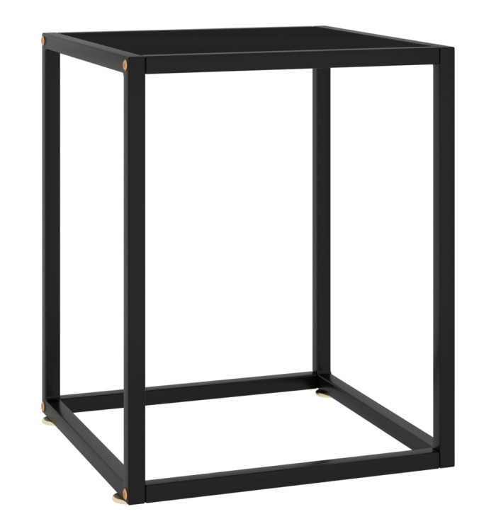 Table basse Noir avec verre noir 40x40x50 cm | Mobilier & Déco