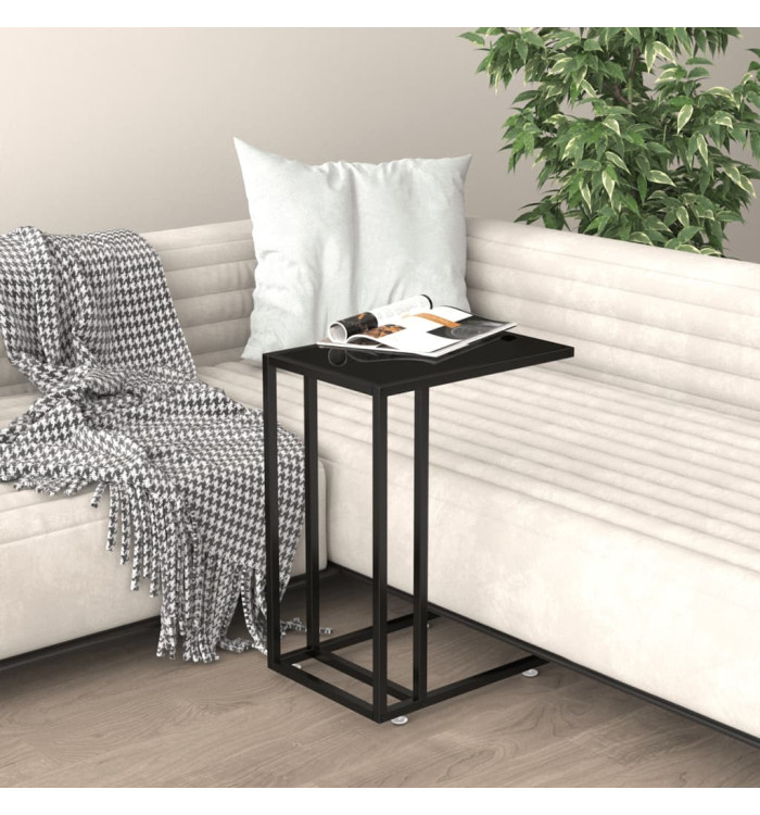 Table d'appoint pour ordinateur Noir 50x35x65 cm Verre trempé | Mobilier & Déco