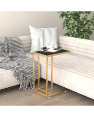 Table d'appoint pour ordinateur Noir 50x35x65 cm Verre trempé | Mobilier & Déco