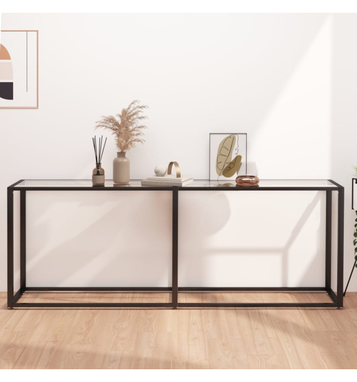 Table console Transparent 200x35x75,5 cm Verre trempé | Mobilier & Déco