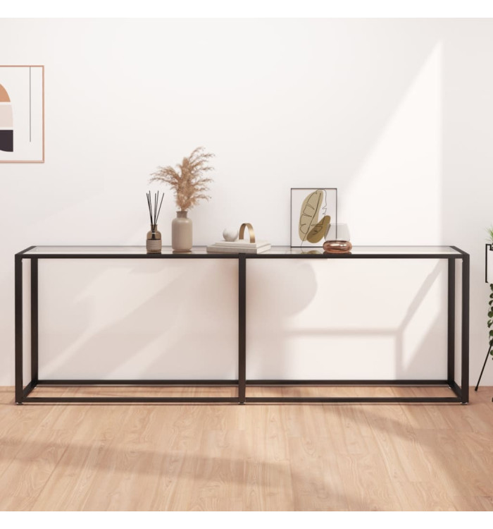 Table console Transparent 220x35x75,5 cm Verre trempé | Mobilier & Déco