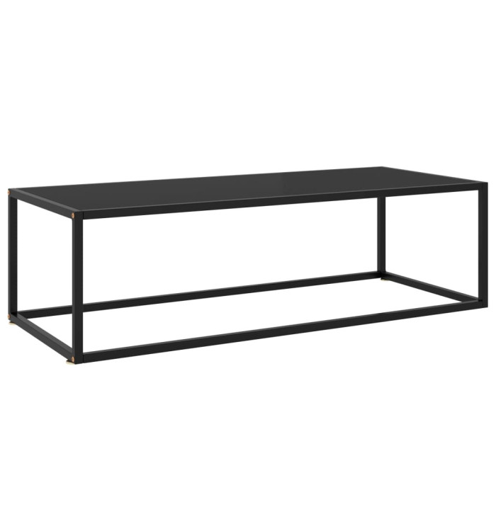 Table basse Noir avec verre noir 120x50x35 cm | Mobilier & Déco
