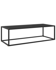 Table basse Noir avec verre noir 120x50x35 cm | Mobilier & Déco