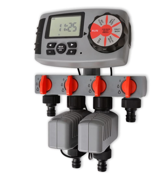 Minuterie automatique d'irrigation avec 4 stations 3 V | Mobilier & Déco