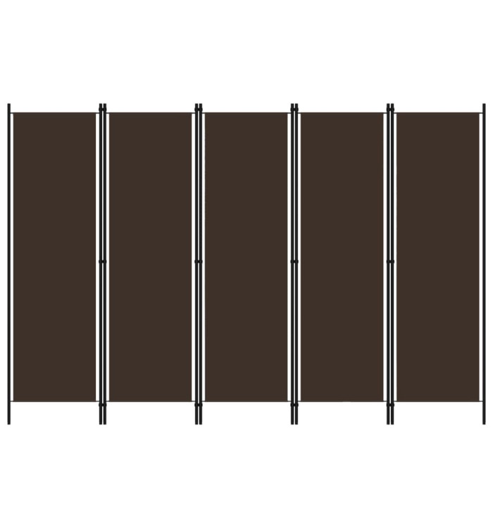 Cloison de séparation 5 panneaux Marron 250x180 cm | Mobilier & Déco