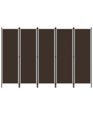 Cloison de séparation 5 panneaux Marron 250x180 cm | Mobilier & Déco
