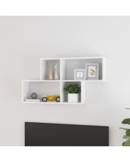 Étagère murale Blanc brillant 100x18x53 cm Bois d’ingénierie | Mobilier & Déco