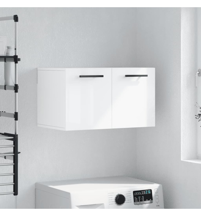 Armoire murale Blanc brillant 60x36,5x35 cm Bois d'ingénierie | Mobilier & Déco