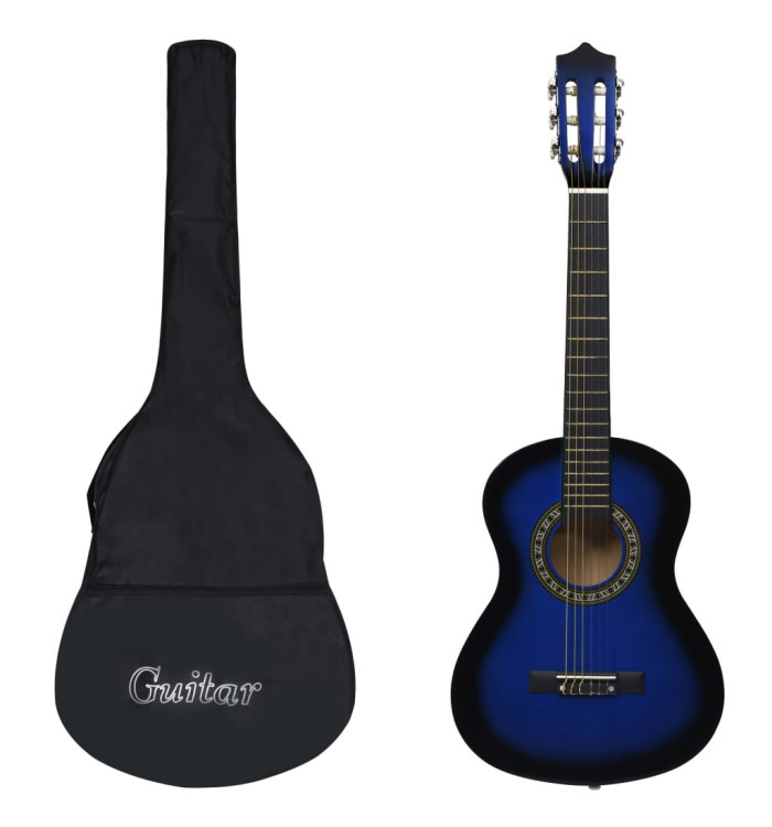 Guitare classique avec sac de débutants et enfants Bleu 1/2 34" | Mobilier & Déco