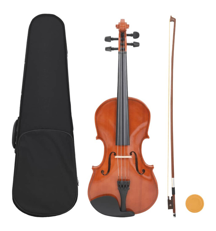 Ensemble de violon avec archet et mentonnière bois foncé 4/4 | Mobilier & Déco