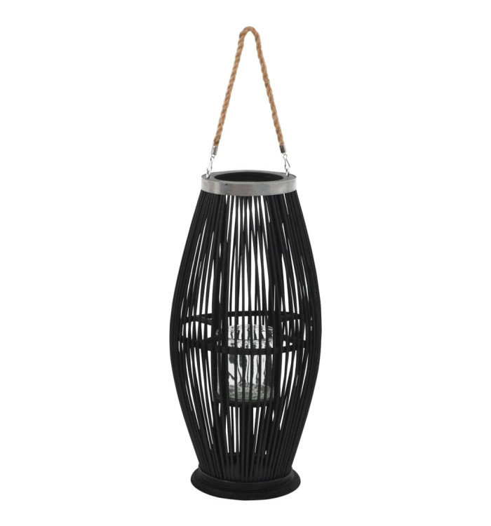 Bougeoir suspendu Bambou Noir 60 cm | Mobilier & Déco