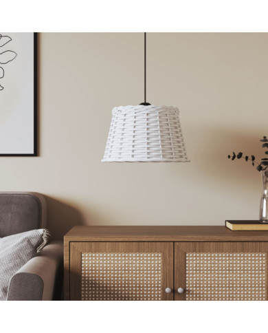 Abat-jour de plafonnier blanc Ø38x23 cm osier | Mobilier & Déco