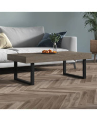 Table basse Gris et noir 120x60x40 cm MDF et fer | Mobilier & Déco