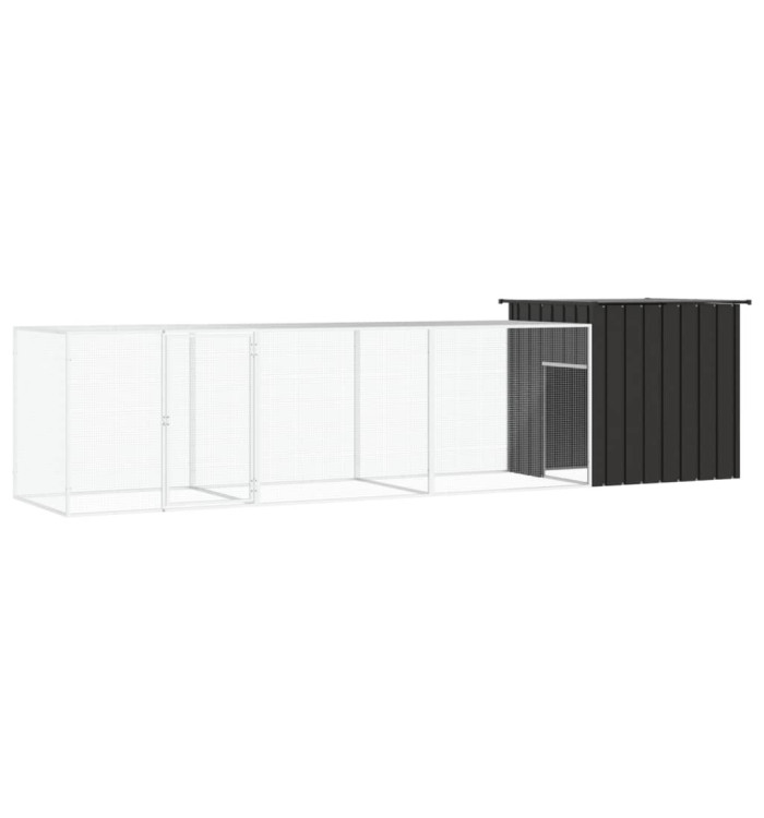 Poulailler Anthracite 400x91x100 cm Acier galvanisé | Mobilier & Déco