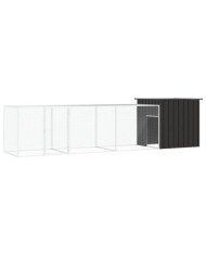 Poulailler Anthracite 400x91x100 cm Acier galvanisé | Mobilier & Déco