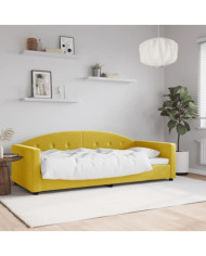 Lit de repos sans matelas jaune 90x200 cm velours | Mobilier & Déco