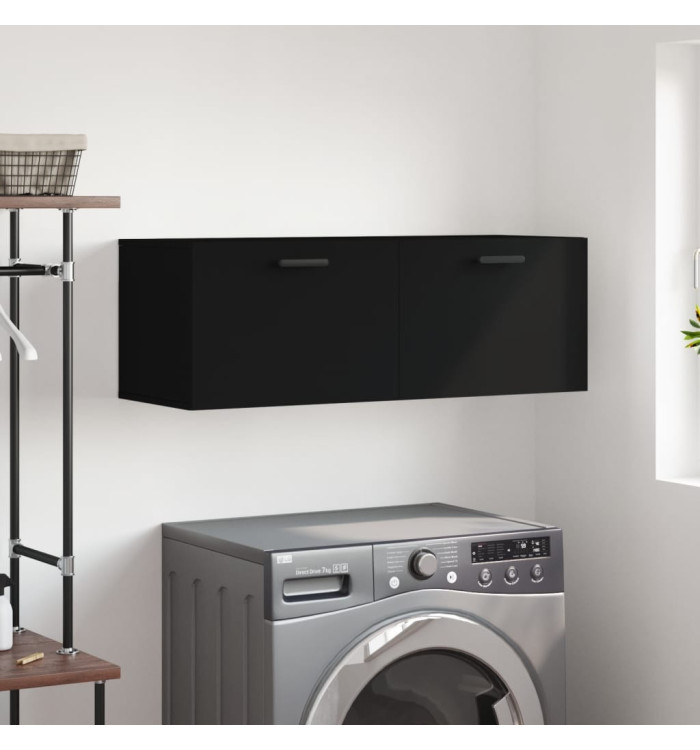 Armoire murale noir 100x36,5x35 cm bois d'ingénierie | Mobilier & Déco