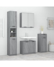 Ensemble d'armoires de salle de bain 4 pcs sonoma gris | Mobilier & Déco